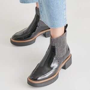 NEW DOLCE VITA Wide Patent Leather Saline H2o Booties in black for women 925 3t2